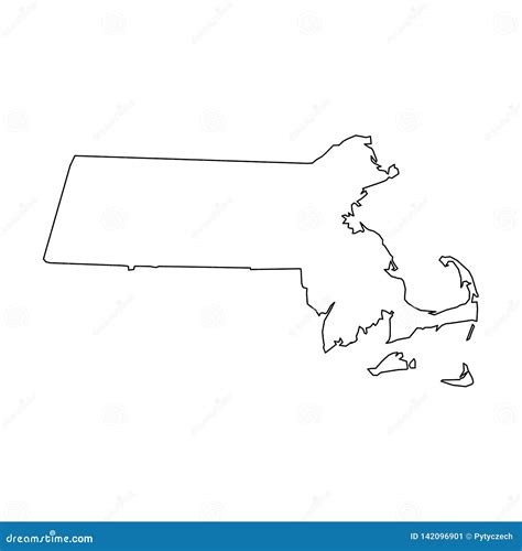 Massachusetts State Map Highlighted On USA Map. Massachusetts Map On ...