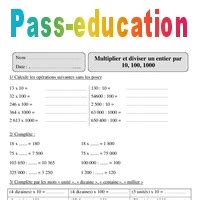 Multiplier Ou Diviser Par 10 100 1000 Cm2 Exercices Avec