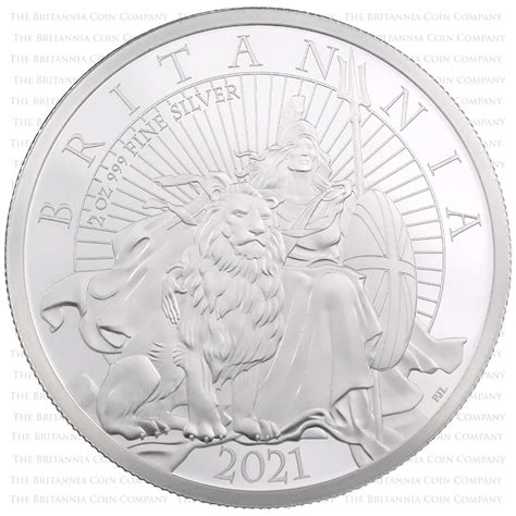 Silver Proof 2oz 2021 Britannia : Seated Lion Design | The Britannia ...