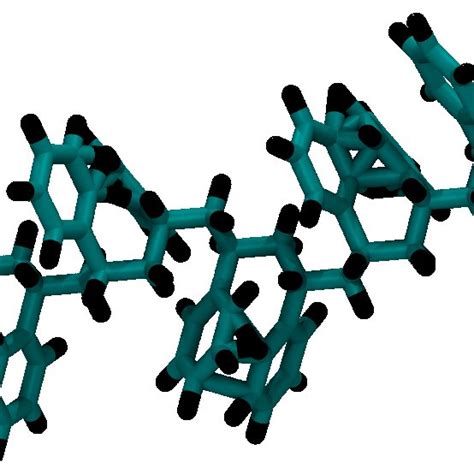 Atomistic Representation Of A Polystyrene Chain Where The Carbon Atoms