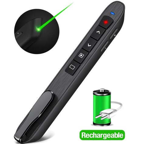 Rechargeable Wireless Presenter For Powerpoint Presentation PPT Green