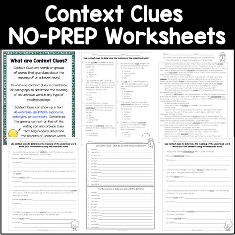 Context Clues Worksheets And Anchor Charts For 4th 6th Grade Worksheets Library