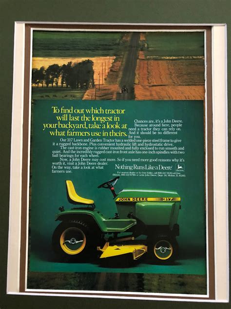 John Deere Advertisement To Find Out Which Tractor Will Last Etsyde