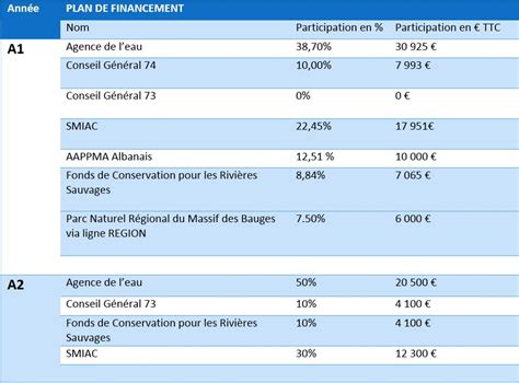 Tableau Plan De Financement Des Deux Ann Es D Tude A Et A Smiac