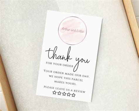 Logo Thank You For Your Order Cards Please Leave A Review Etsy