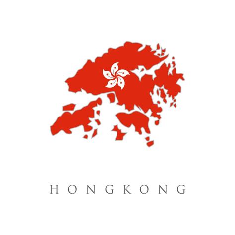 Hong Kong Outline Map With Flag. Vector map- hongKong country on white ...