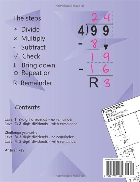 Long Division Workbook Grade 3 Two Digit Long Division With Examples