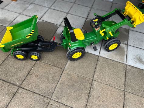 John Deere Trettraktor Mit Frontlader Und Anh Nger Kaufen Auf