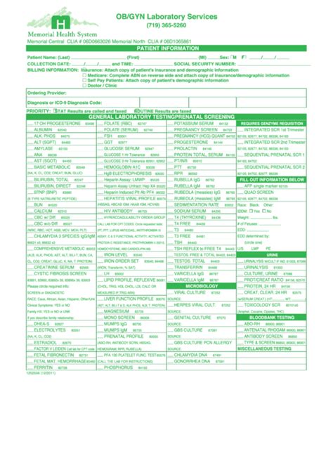 Ob Gyn Laboratory Services Mayo Medical Laboratories Form Cms R 131 Advance Beneficiary