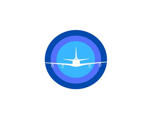 An aircraft logo design isolated on transparent background. Blue color ...