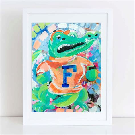 Florida Gators Albert Fighting Gator Painting Print Etsy