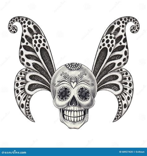 Art Skull Wings Tattoo Stock Illustrations 1 413 Art Skull Wings