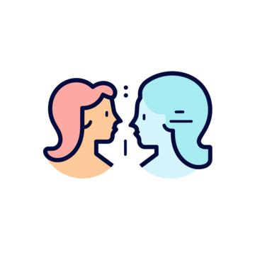 The Face Of Two Women Facing Each Other Vector A Lineal Icon Depicting