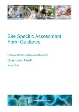 Fillable Online Health Qld Gov Site Specific Assessment Form Guidance