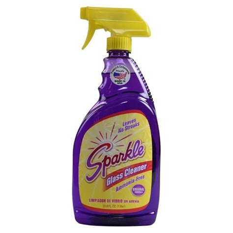 Sparkle Glass Cleaner Spray Ammonia Free Original Formula Glass Cleaner Leaves No Streaks 33