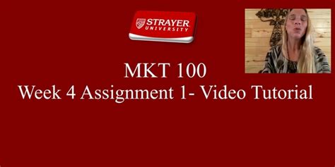 Mkt 100 Week 4 Assignment 1 Video Tutorial