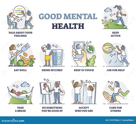 God Mental Health Recommendations And Daily Advices Outline Collection