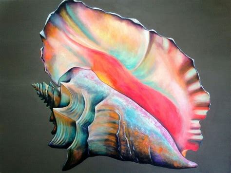 Conch Art Sea Shells Painted Shells Shell Art