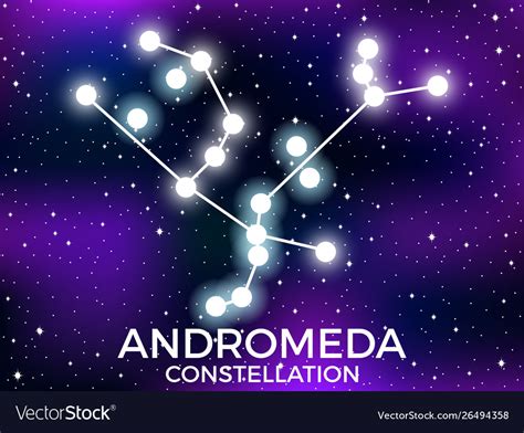 Andromeda constellation starry night sky cluster Vector Image