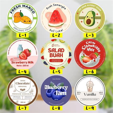 Jual Sticker Custom Logo Label Kemasan Bulat Lingkaran Minuman Milky Jelly Cold Pressed Juice