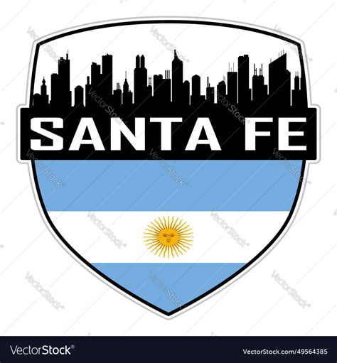 Santa fe skyline silhouette argentina flag travel Vector Image