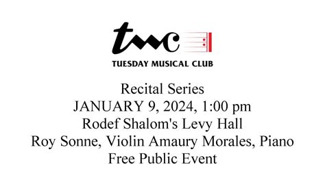 Tmc Recital Series Roy Sonne Violin Amaury Morales Piano Youtube