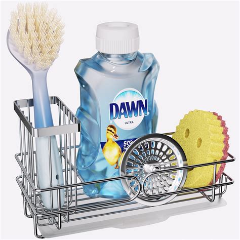 SWTYMIKI Sink Caddy Kitchen Sink Organizer With Drain Pan Try Sponge