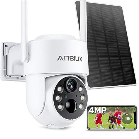 ANBIUX 2.5K 4MP Solar Security Cameras Wireless Outdoor, Solar Cameras for Home Security Outside ...