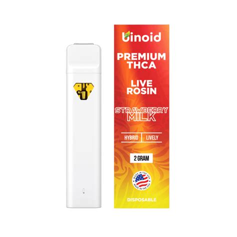 Binoid Thca Disposable Vape 2g Live Rosin Strawberry Milk