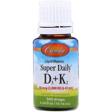 Carlson Labs Liquid Vitamins Super Daily D K Mcg Iu