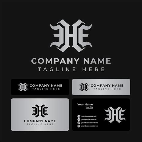 Lettre He Ou Ehe Monogram Logo Adapté à Toute Entreprise Avec L