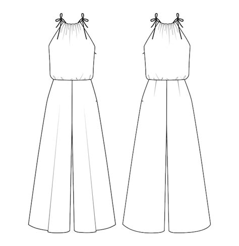 Premium Vector Fashion Technical Drawing Of Sleeveless Jumpsuit