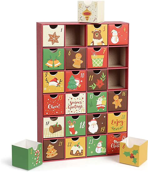 LEMESO 24 Adventskalender zum Befüllen Boxen Adventskalender