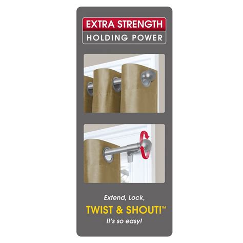 Maytex Twist And Shout Easy Install Tension Window Curtain Rod No