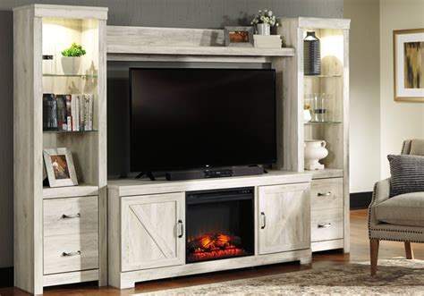 Bellaby White 4pc. Entertainment Center w/ Fireplace - Lexington Overstock Warehouse