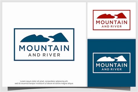 Premium Vector Mountain And River Logo Design Vector Template