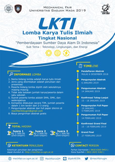 Lomba Karya Tulis Ilmiah Departemen Teknik Mesin Sekolah Vokasi