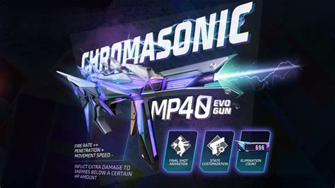 How to get Chromasonic MP40 Evo gun skin in Free Fire MAX