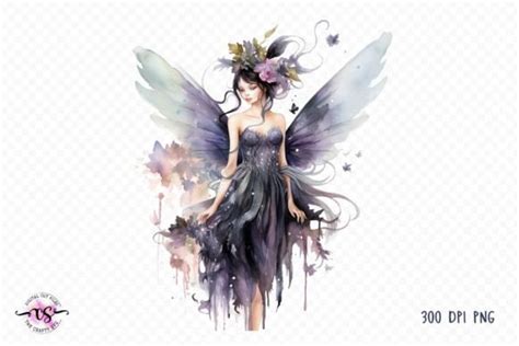 Watercolor Dark Fairies Clipart Graphic By Bee Design Creative Fabrica