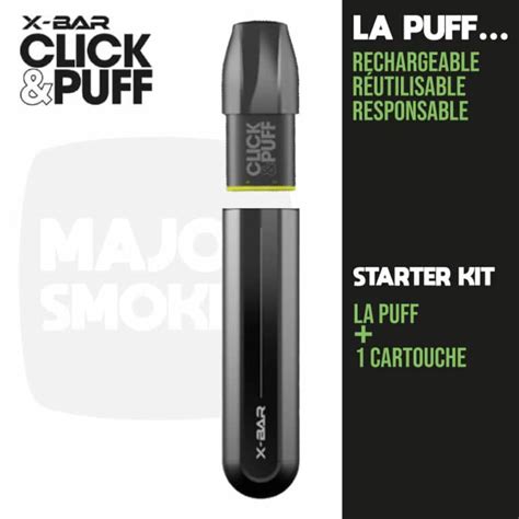 Puff Rechargeable Kit Starter X BAR Click Puff MajorSmoker