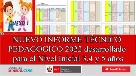 Nuevo Informe T Cnico Pedag Gico Desarrollado Para El Nivel