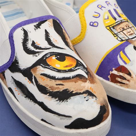 Hand Painted LSU Joe Burrow Shoes, Women's Sz8 - Etsy