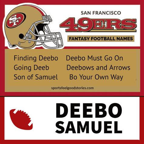 45 Best Deebo Samuel Fantasy Football Team Names 2024