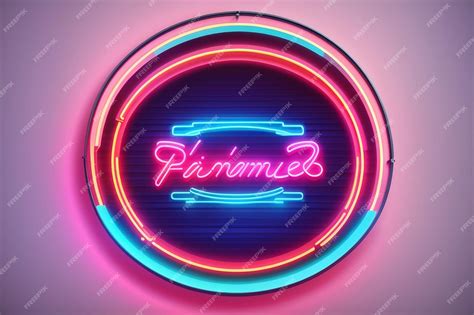 Premium Photo Glowing Round Frame Neon Light Vector Illustration