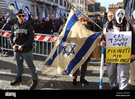 Rom Italien M Rz Israelis Demonstrieren Gegen Benjamin