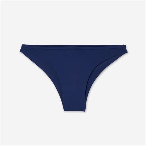 Womens Surfing Textured Tanga Bikini Bottom Lulu Navy Blue Olaian