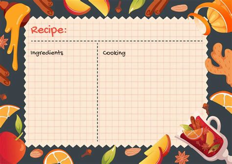 Print Recipe Card Templates For Making Notes About Preparation Of Food