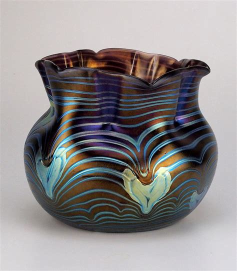 Contemporary Czech Art Glass Vase In The Style Of Loetz Et Al