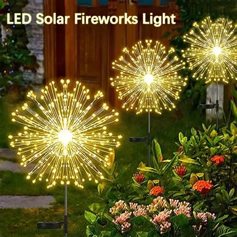 Feux D Artifice Solaires Tanches Led Pour L Ext Rieur Modes D