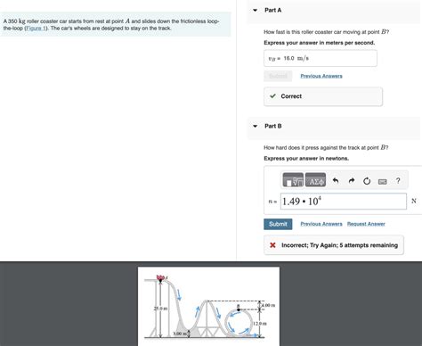Solved Part Aa Kg Roller Coaster Car Starts From Rest At Chegg